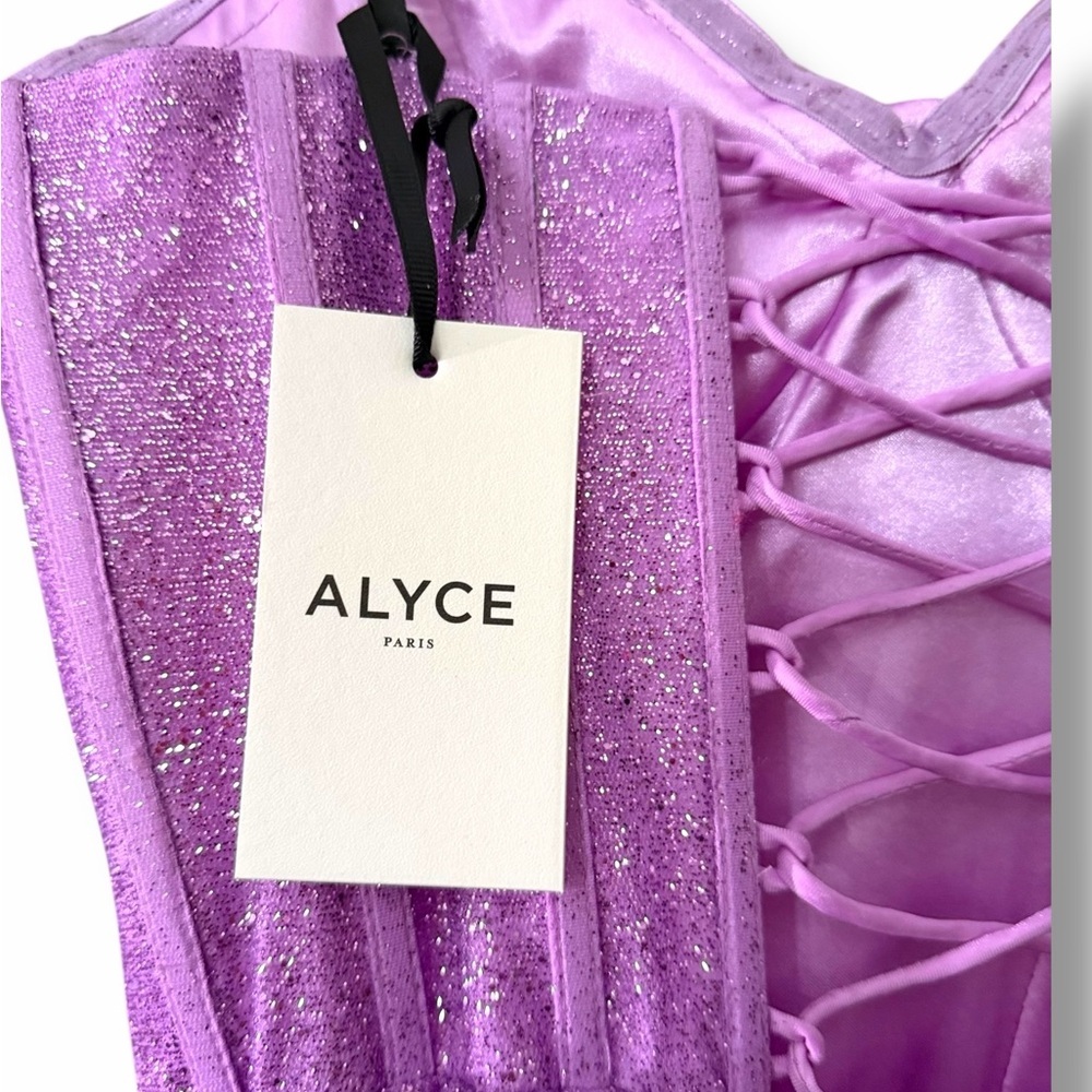 Alyce Paris 61601 Orchid Glitter Corset Prom Gown Size 2 NWT - Picture 2 of 13